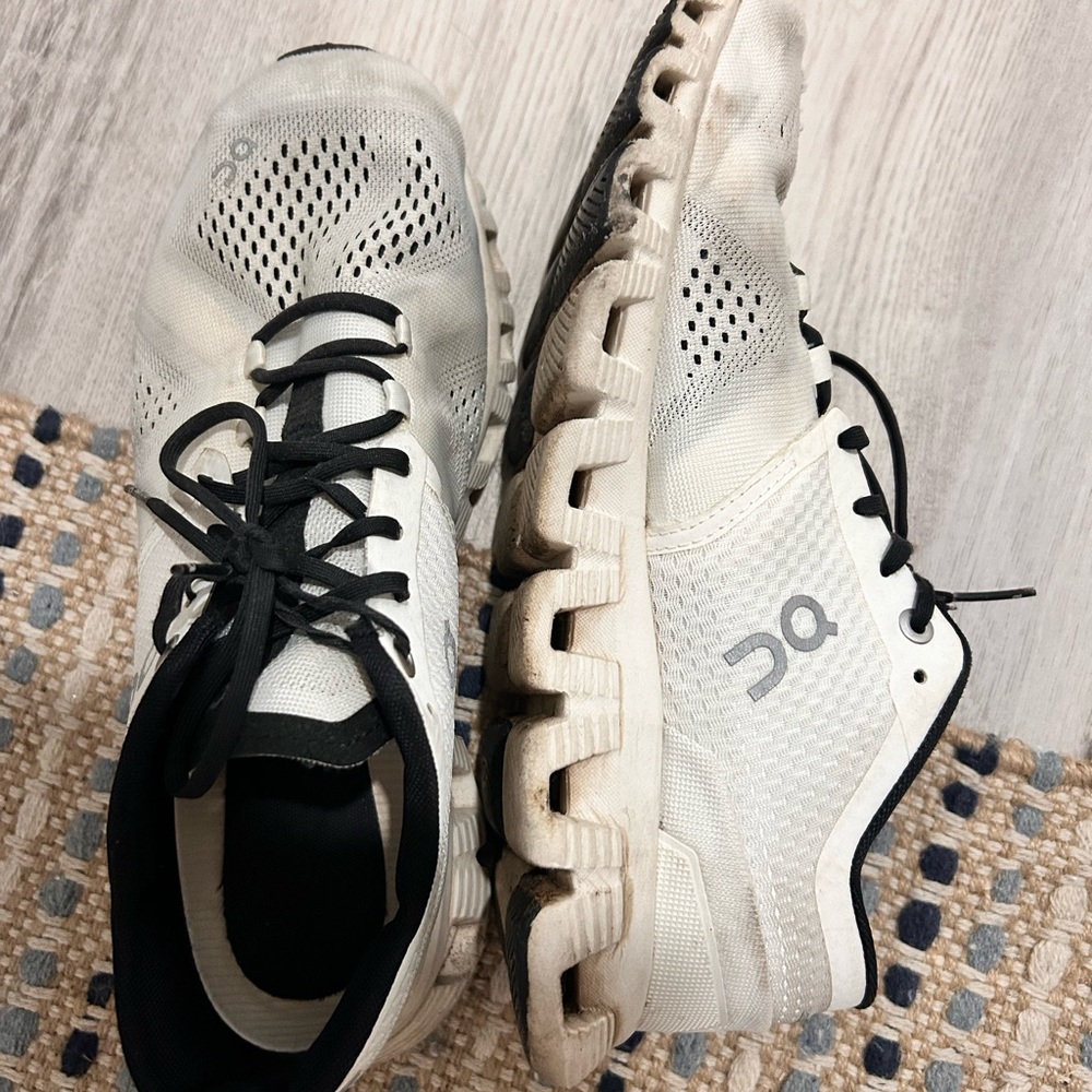 On Running Black and White Athletic Shoes